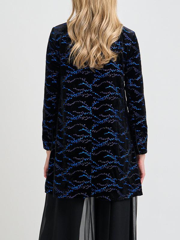 Favourbrook Swing Jacket Black Cobalt Sheringham Silk Velvet