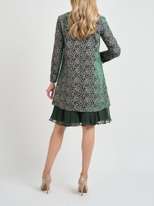 Favourbrook Swing Jacket Green Snowdrop Silk Velvet