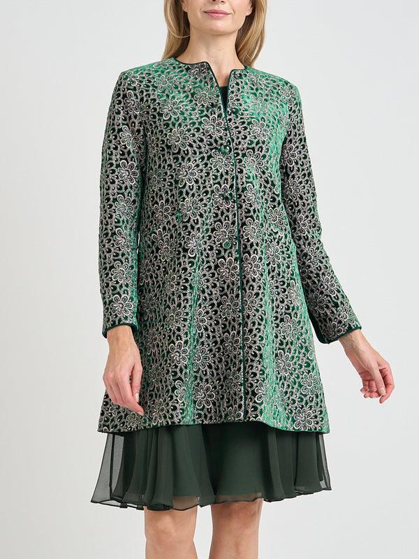 Favourbrook Swing Jacket Green Snowdrop Silk Velvet