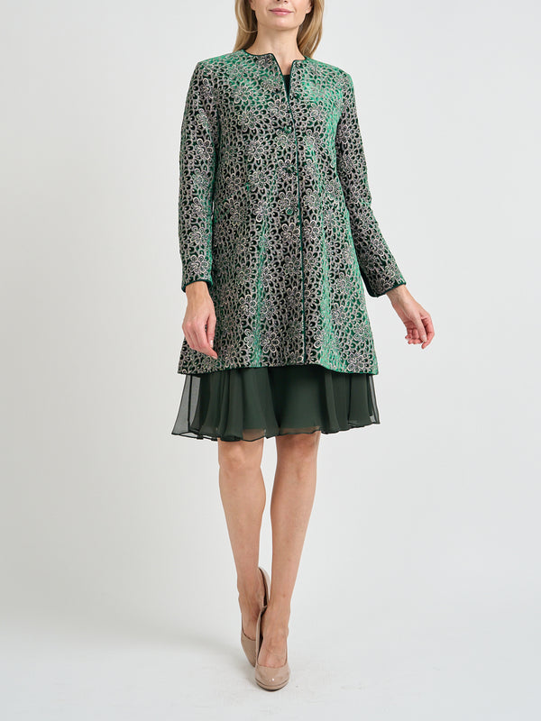 favourbrook Swing Jacket Green Snowdrop Silk Velvet
