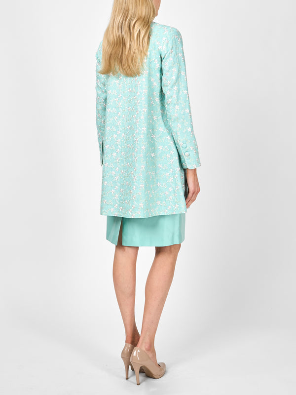 Favourbrook Swing Jacket Long Sleeve Aqua Lagoon Finborough Linen