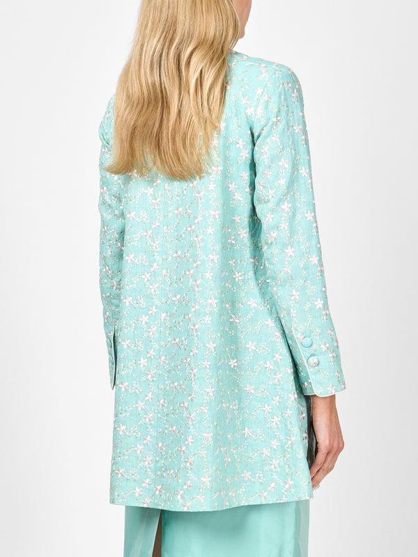 Favourbrook Swing Jacket Long Sleeve Aqua Lagoon Finborough Linen