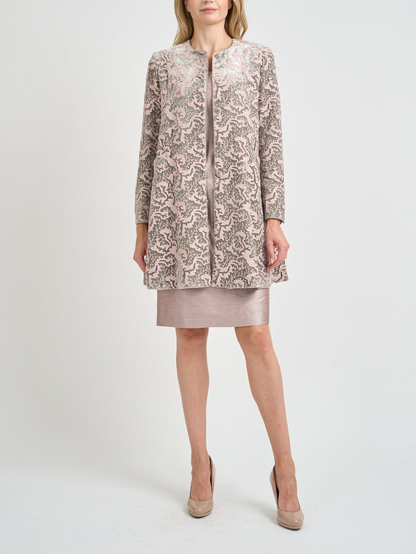 favourbrook Swing Jacket Platinum Grey Chediston Silk Velvet