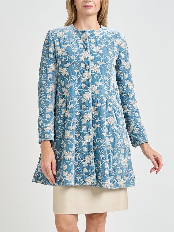 Favourbrook Swing Jacket Powder Blue Oakleigh Silk Velvet