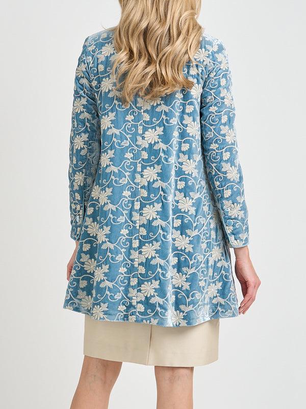 Favourbrook Swing Jacket Powder Blue Oakleigh Silk Velvet