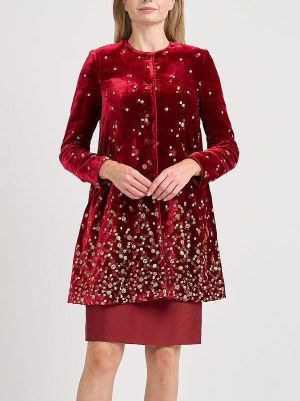 Favourbrook Swing Jacket Red Green Culford Silk Velvet