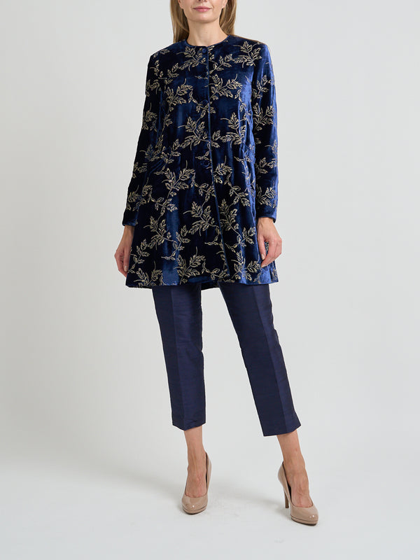 favourbrook Swing Jacket Royal Blue Laxton Silk Velvet