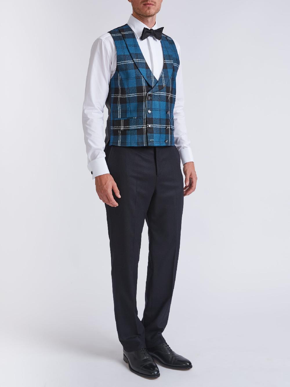 Favourbrook Tartan Ramsey Double Breasted Waistcoat With Lapel