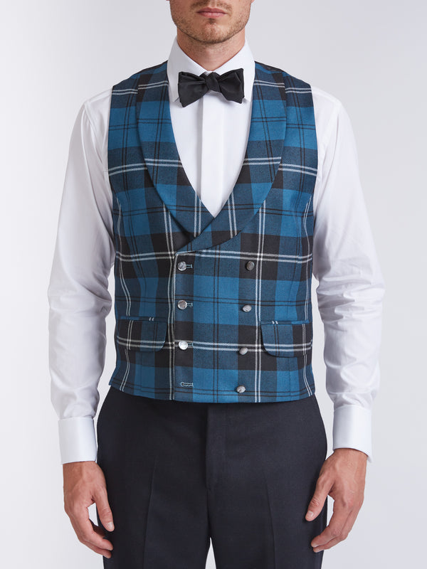 favourbrook Tartan Ramsey Double Breasted Waistcoat with Lapel