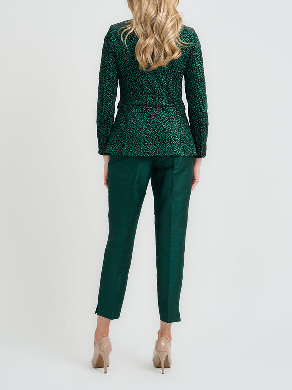 Favourbrook Trafalgar Jacket Black Green Dorchester Silk Velvet