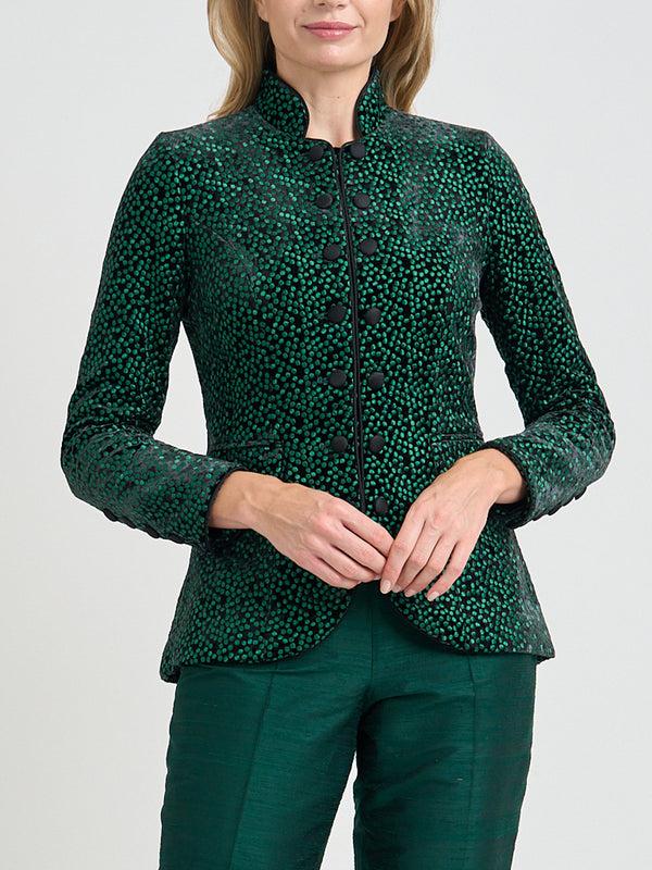 Favourbrook Trafalgar Jacket Black Green Dorchester Silk Velvet