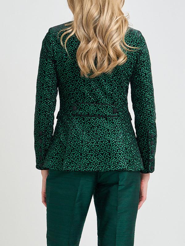 Favourbrook Trafalgar Jacket Black Green Dorchester Silk Velvet