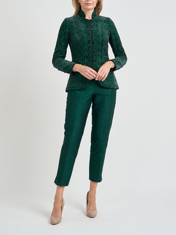 favourbrook Trafalgar Jacket Black Green Dorchester Silk Velvet