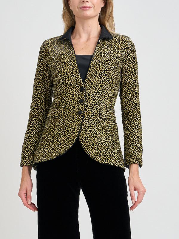 Favourbrook Victoriana Jacket Black Gold Dorchester Silk Velvet