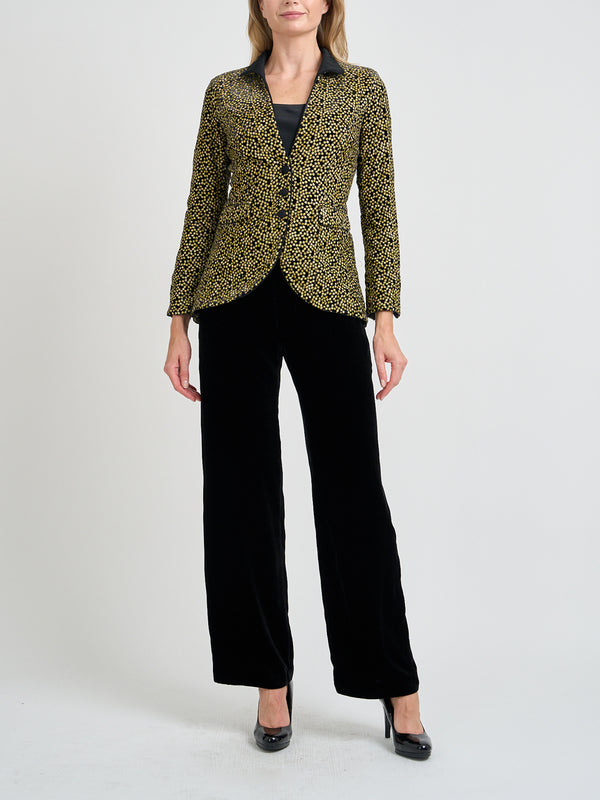 favourbrook Victoriana Jacket Black Gold Dorchester Silk Velvet