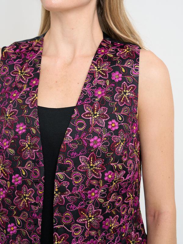 Favourbrook Waistcoat Single-Breasted Black Yoxford Duchesse Satin