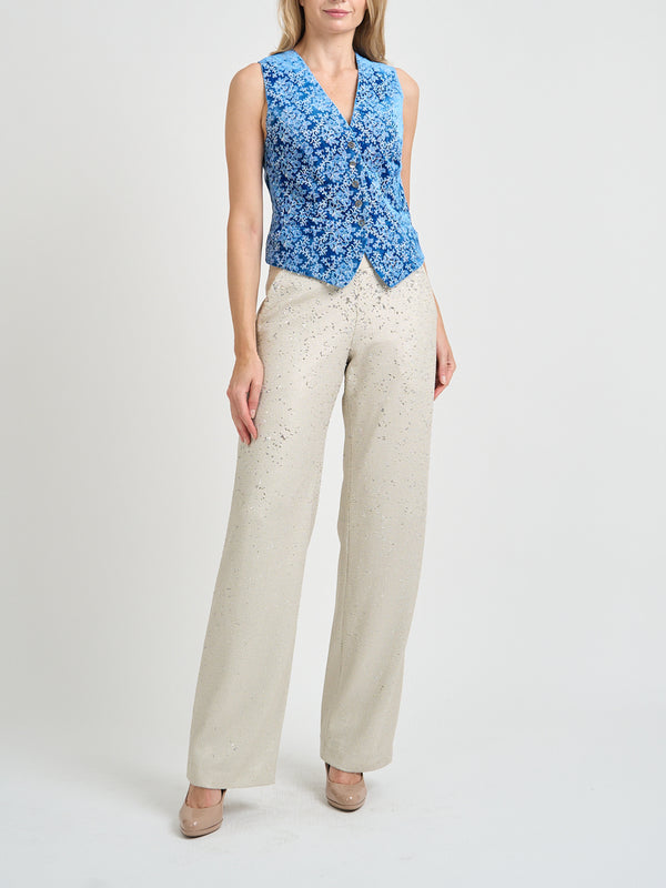 Favourbrook Waistcoat Single-Breasted Cobalt Burchett Silk Velvet