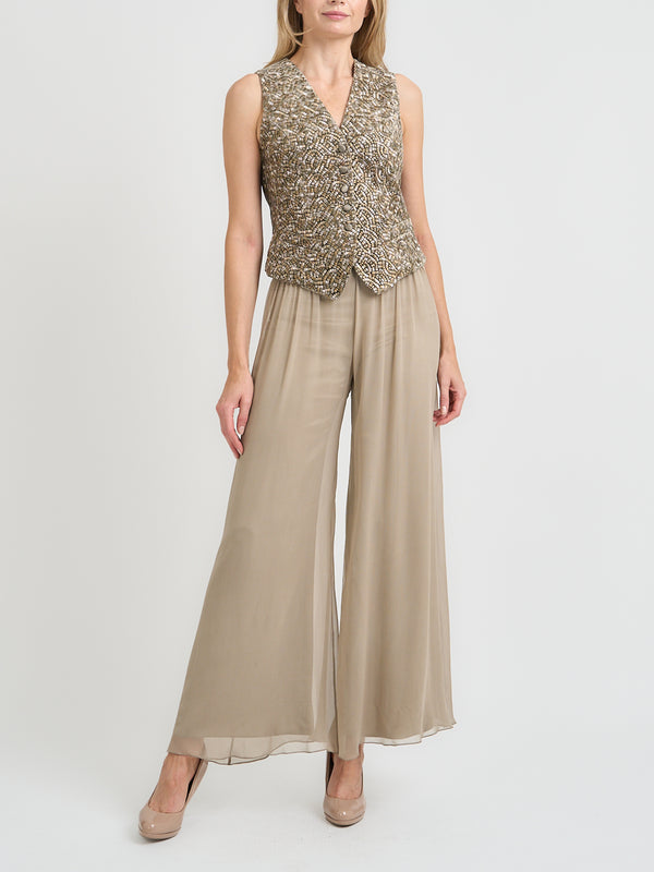 Favourbrook Waistcoat Single-Breasted Oak Gold Lutterworth Silk Velvet