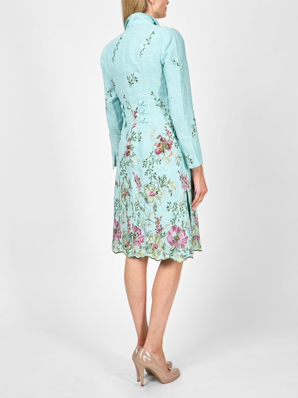 Favourbrook Westminster Coat Aqua Glemham Marle Crease Resist Linen