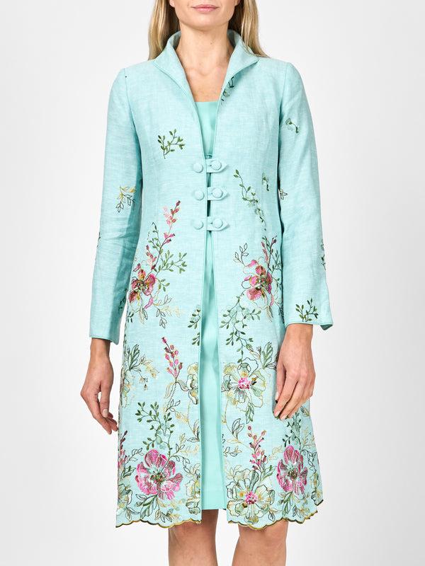 Favourbrook Westminster Coat Aqua Glemham Marle Crease Resist Linen