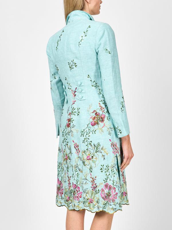 Favourbrook Westminster Coat Aqua Glemham Marle Crease Resist Linen