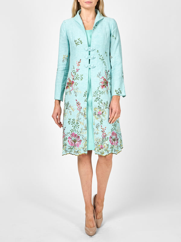 favourbrook Westminster Coat Aqua Glemham Marle Crease Resist Linen