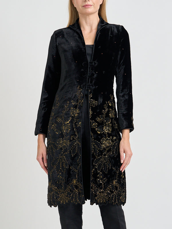 Favourbrook Westminster Coat Black Althorp Silk Velvet