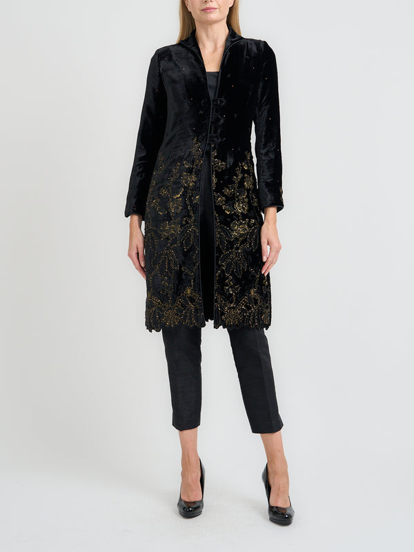 favourbrook Westminster Coat Black Althorp Silk Velvet
