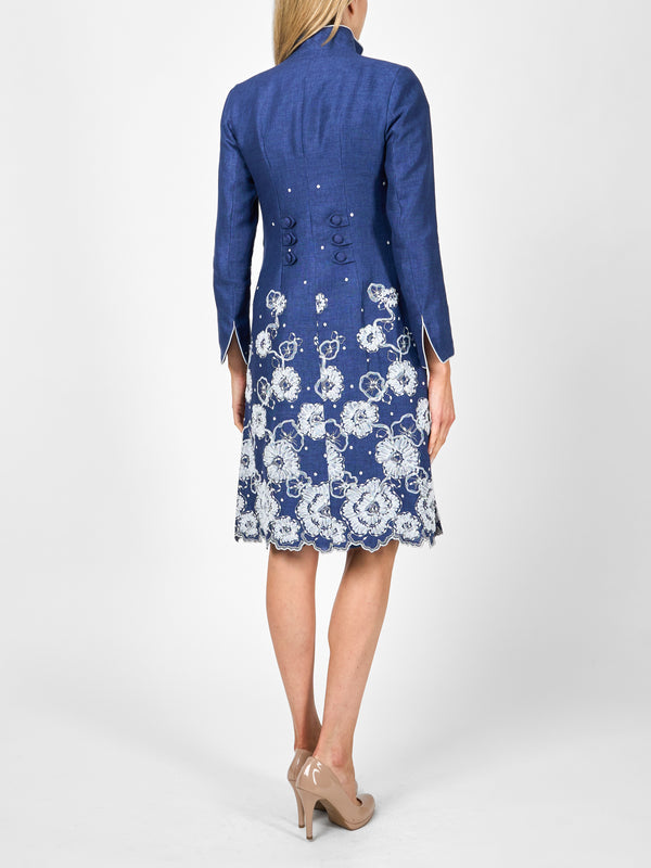 Favourbrook Westminster Coat Navy Lam Crease Resist Linen