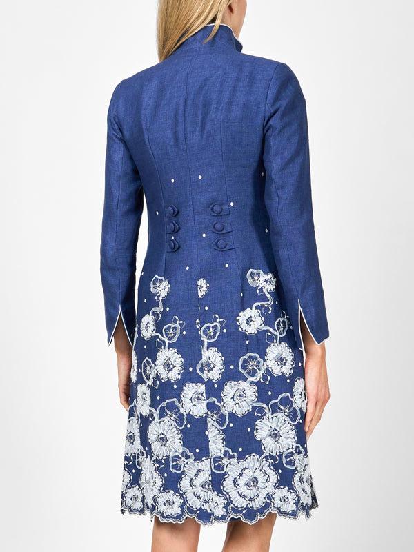 Favourbrook Westminster Coat Navy Lam Crease Resist Linen