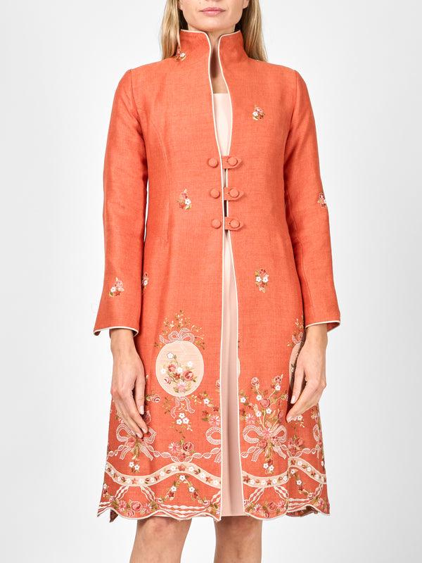 Favourbrook Westminster Coat Orange Otley Crease Resist Linen