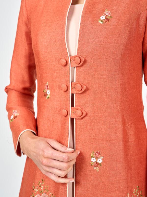 Favourbrook Westminster Coat Orange Otley Crease Resist Linen