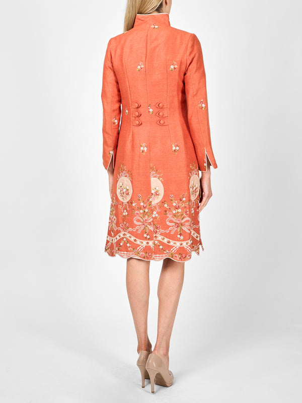 Favourbrook Westminster Coat Orange Otley Crease Resist Linen