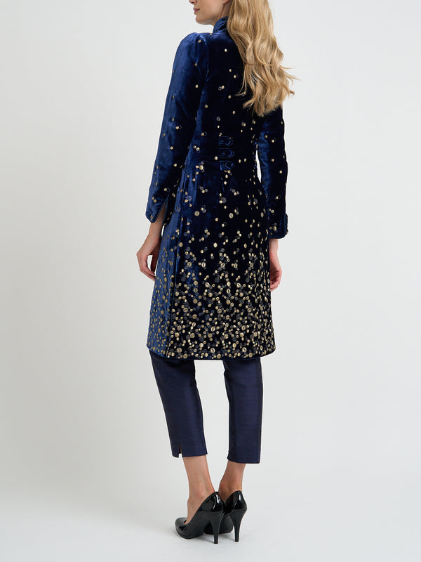 Favourbrook Westminster Coat Royal Blue Culford Silk Velvet
