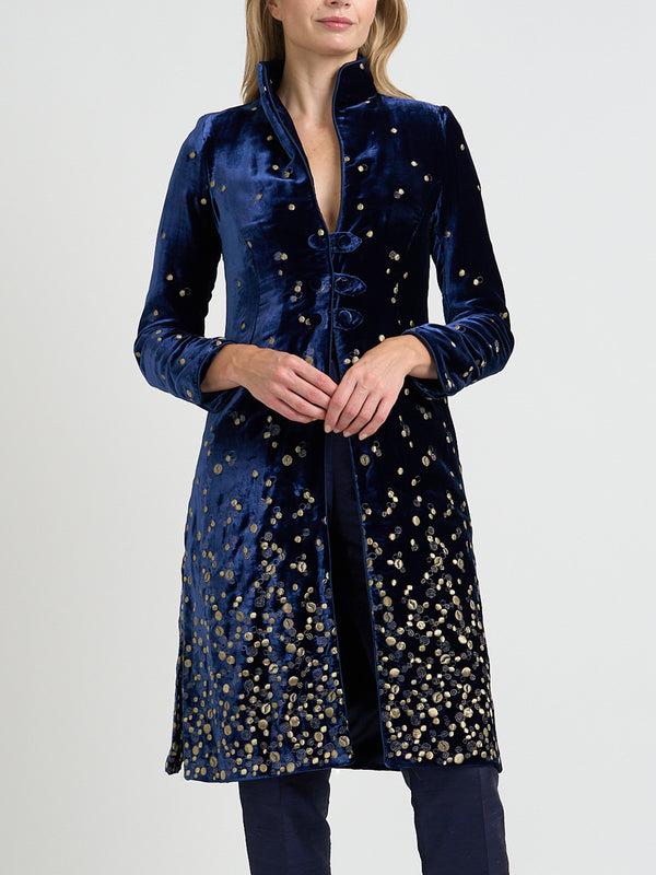 Favourbrook Westminster Coat Royal Blue Culford Silk Velvet