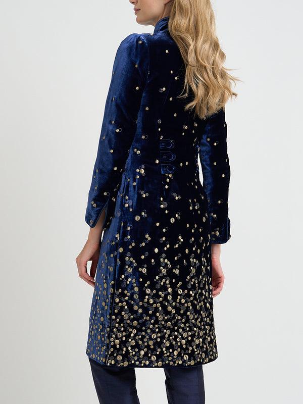 Favourbrook Westminster Coat Royal Blue Culford Silk Velvet