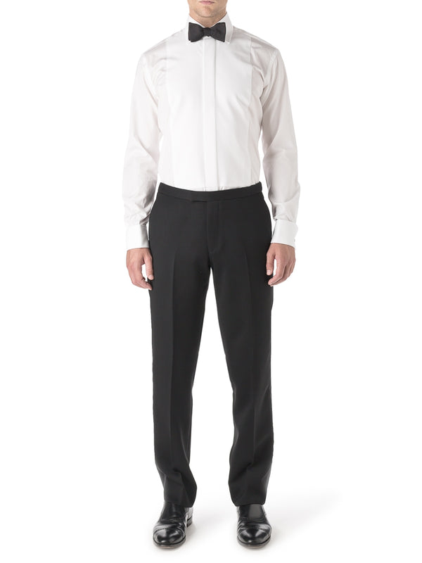 Favourbrook White Marcella Poplin Cotton Bib Front Dress Shirt