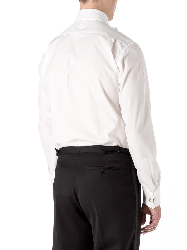 Favourbrook White Marcella Poplin Cotton Bib Front Dress Shirt