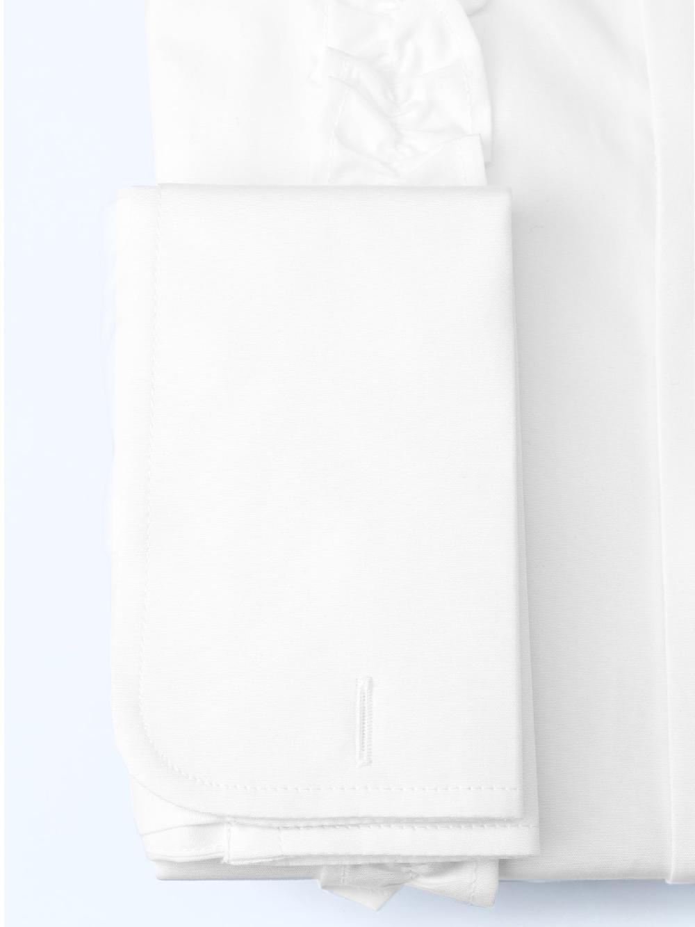 Favourbrook White Poplin Cotton Single Frill Shirt Dress Shirt