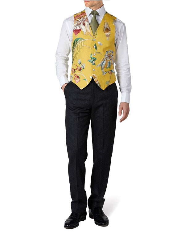 Favourbrook Yellow Petersham Single Breasted Waistcoat