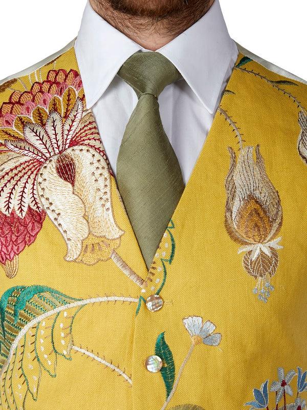 Favourbrook Yellow Petersham Single Breasted Waistcoat