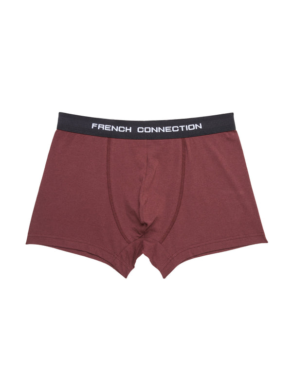 Fcuk 3 Pack French Connection Boxers Burgundy/Black/Grey