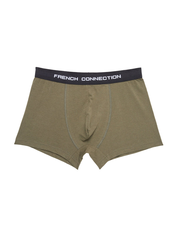 Fcuk 3 Pack French Connection Boxers White/Olive Gn/Black