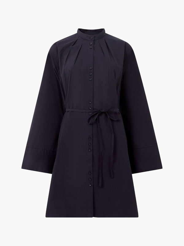 Fcuk Alissa Cotton Wide Sleeve Shirt Dress Blackout