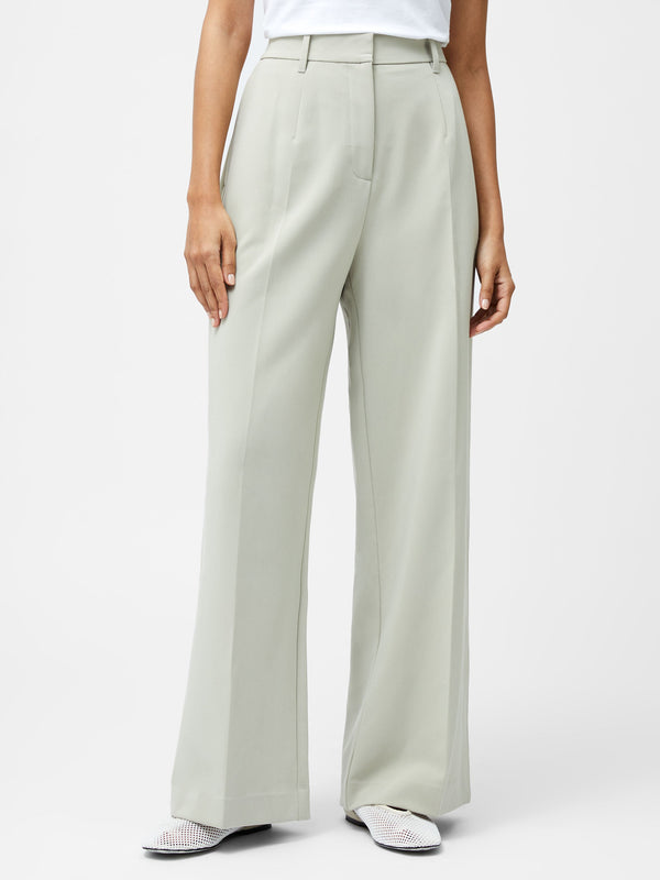 Fcuk Angie Tailored Wide Leg Trousers Pistachio Green
