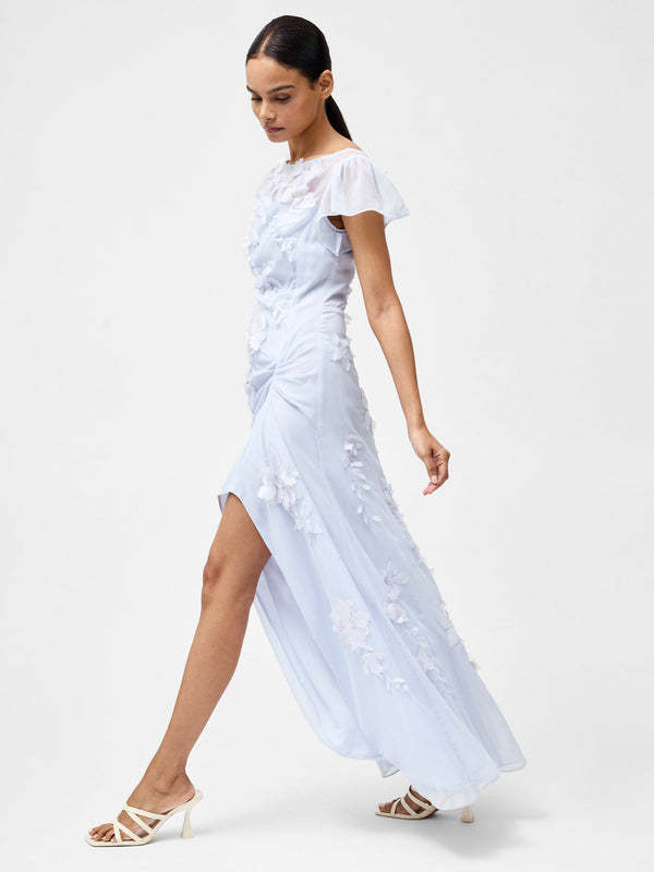 Fcuk Ariana Chiffon Georgette Maxi Dress Powder Blue