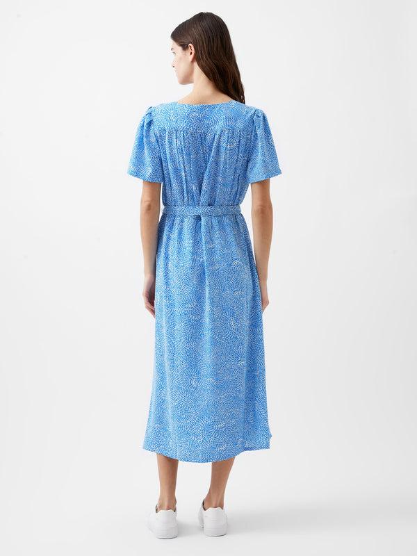 Fcuk Bernice Elitan Button Through Dress Blue Mist/Blue Seastar