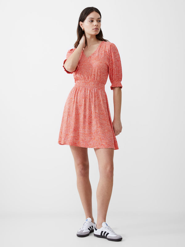 fcuk Bernice Shirred Mini Dress Mandarin/Seapink/Ivr