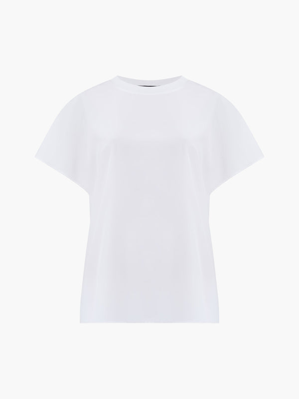 Fcuk Caprina Recycled Crepe Crew Neck Top Winter White