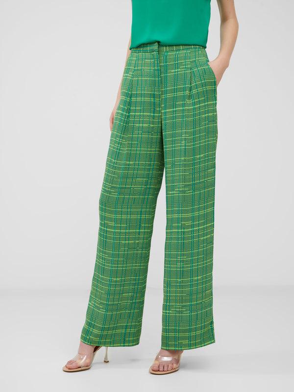 Fcuk Carmen Recycled Crepe Trousers Jelly Bean/Wasabi